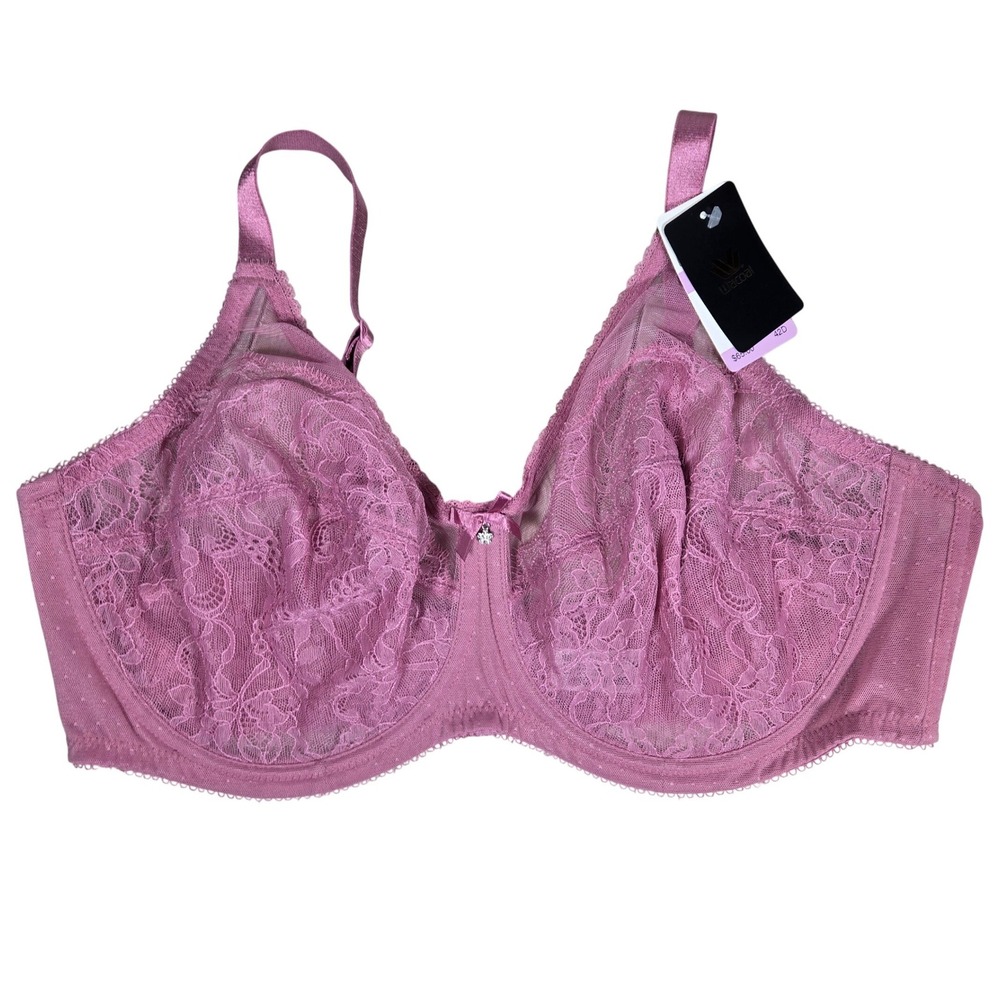 Wacoal 855186 Retro Chic Full Figure Underwire Bra Mauve Pink 42D NEW